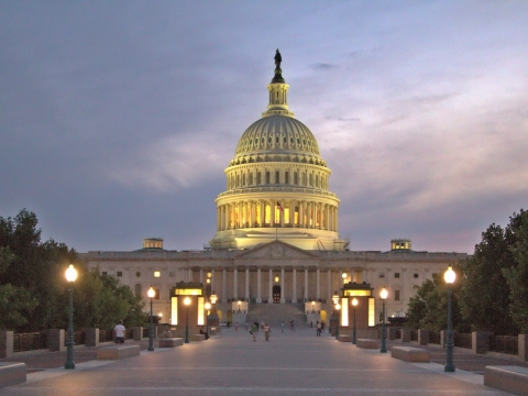 U.S. Capitol large white building with dome