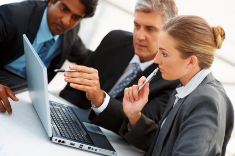 Group viewing computer laptop meeting quality control 800px (iStockPhoto) Image: iStockPhoto