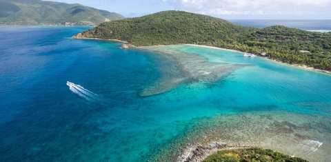 Rosewood Little Dix Bay Aerial Editorial Aerial view of Rosewood Little Dix Bay