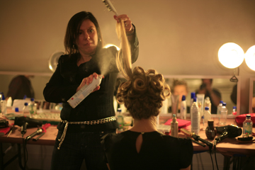 Donna Maggi for Nioxin backstage at Alvin Valley