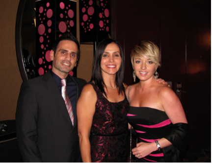 Gabe Ormando, East Coast Sales Manager at Shortcuts Software, Sherri Martens, President of Elite Salon Systems and Emily Kay, Business Consultant at Shortcuts Software