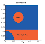 Droplet and liquid film at initial conditions