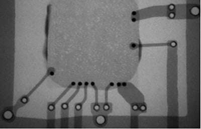 Figure 2. X-ray image of embedded SiGe chip