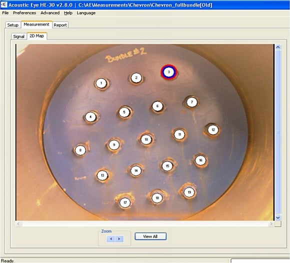 Figure 6. A screenshot showing the various tubes, and identifying the next tube to be checked