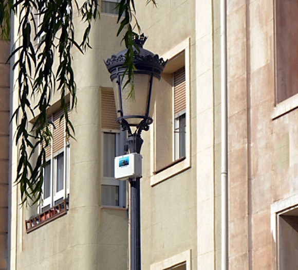 Figure 7. A SmartSantander box placed on a street light