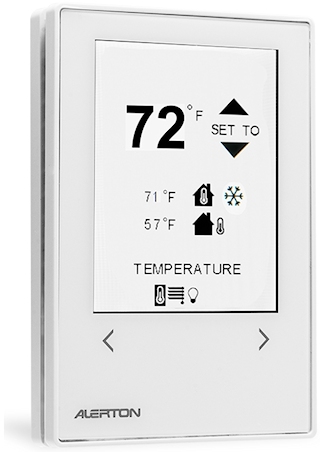 Fig. 1: The Microset 4 environmental sensor/control unit<BR>sports the simplicity and aesthetics of a smartphone.