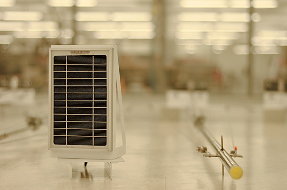 Fig. 2: A wireless sensor with solar-powered module.