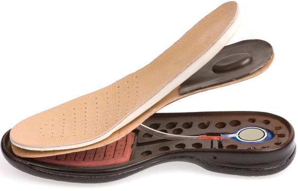 Fig. 3: Shoe insole designed with a standard A401 FlexiForce sensor to measure and analyze force distribution on a patient's foot to prevent falls and assess balance problems.