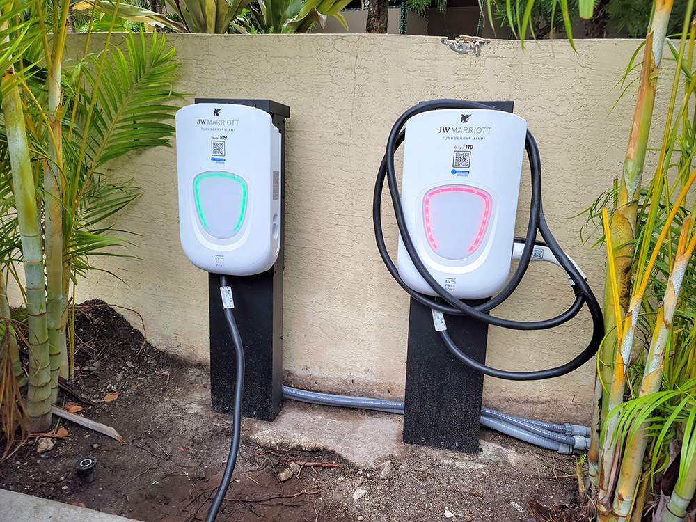 The JW Marriott Miami Turnberry Resort  Spa unveiled an electric vehicle charging station