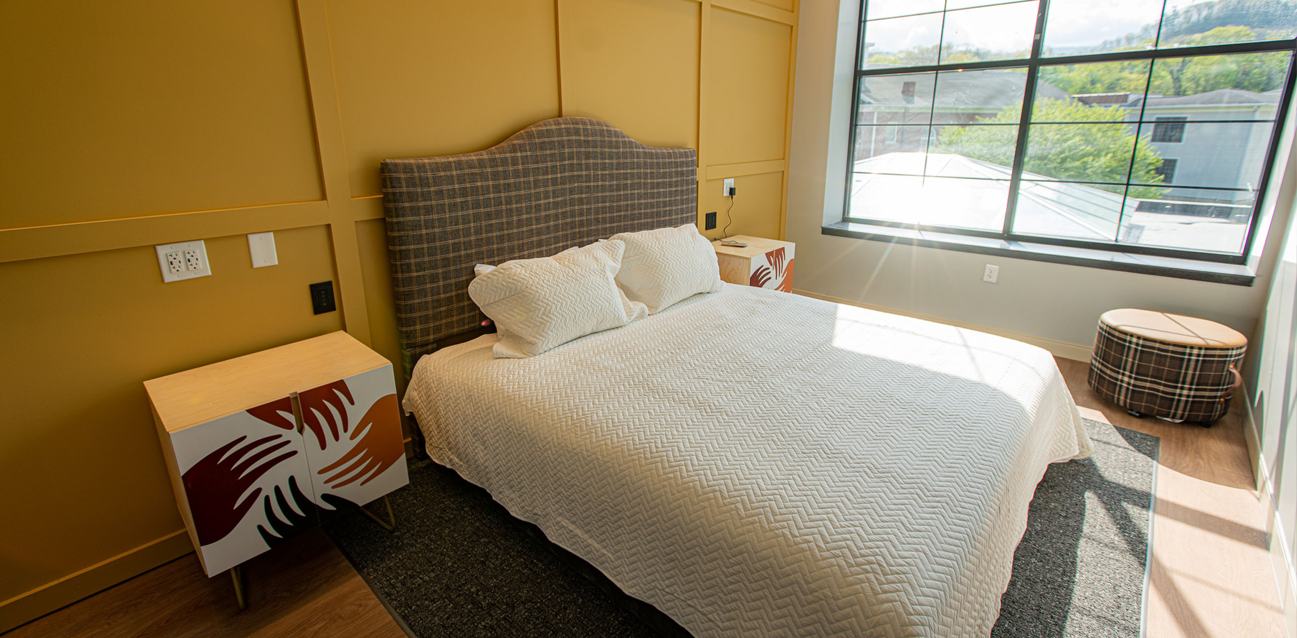Guestrooms at the Schoolhouse Hotel are converted classrooms 