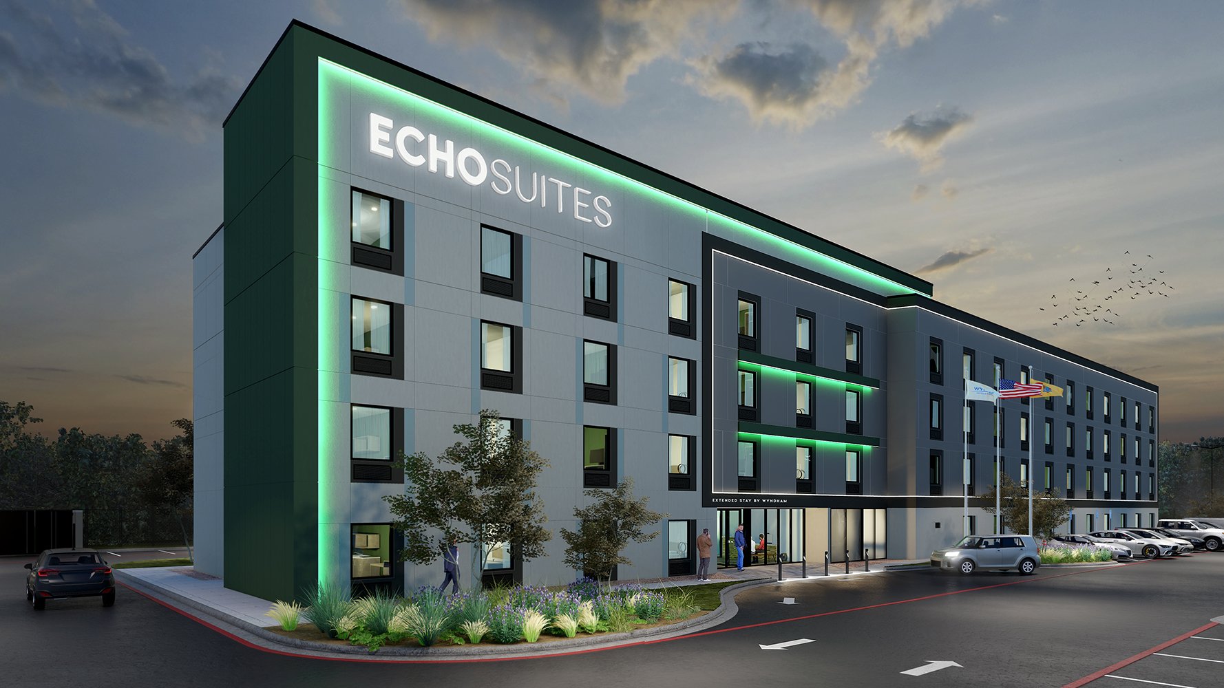 The new-build 124-room ECHO Suites prototype requires just under two acres of land 