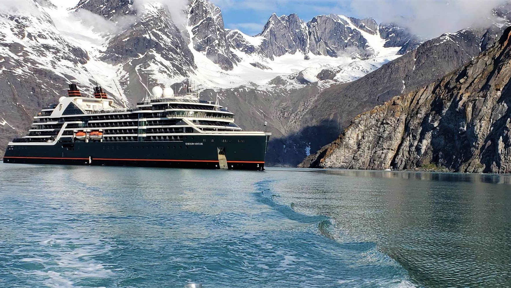 Seabourn Venture in Eternity Fjord Greenland Photo by Susan J Young