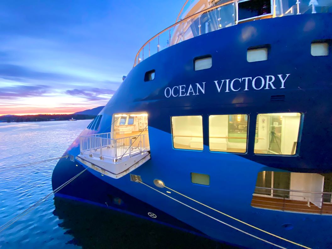Aft section of the new Ocean Victory American Queen Voyages first expedition vessel