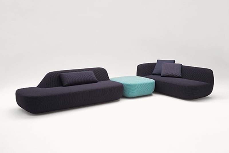 The modular Uptown sofa and Shito chaise lounge were designed by Francesco Rota