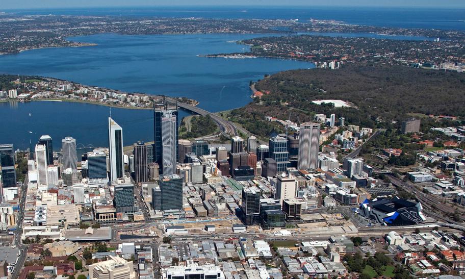 Aerial view of Perth City Link