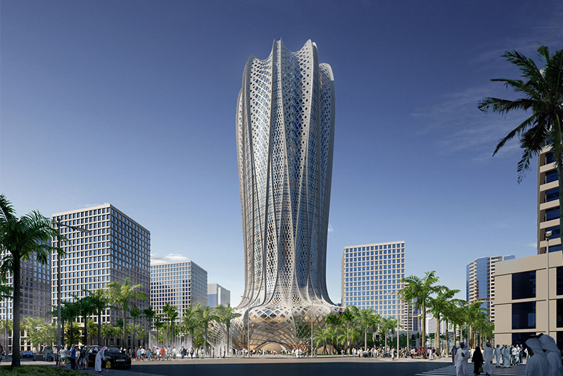 The property is one of two projects designed by Zaha Hadid for Lusail City before the architect passed away