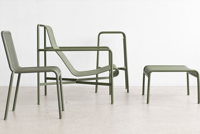 Palissade is a collection of 13 different pieces of outdoor furniture designed by Ronan  Erwan Bouroullec