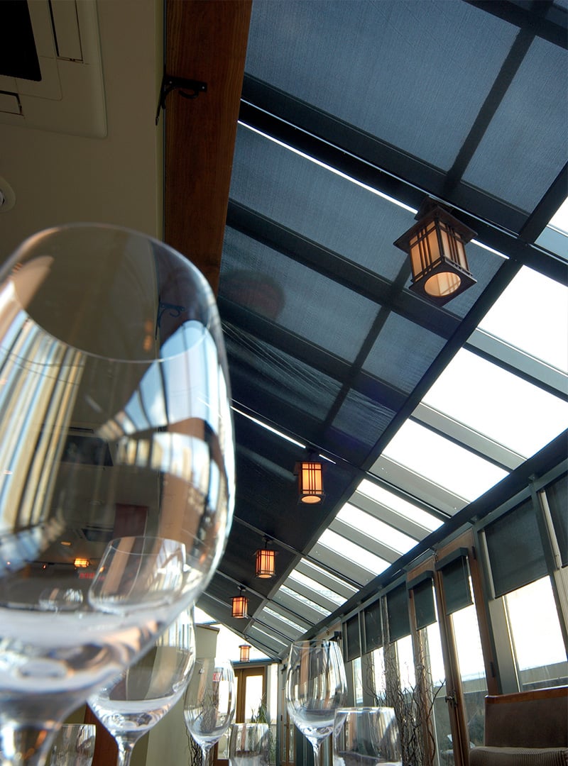 The patented Skylight Tension Shades were designed to modulate light and heat