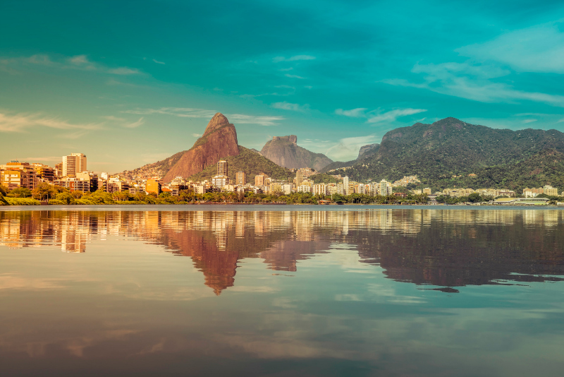 Skyline of Rio De Janeiro reflected on the water
