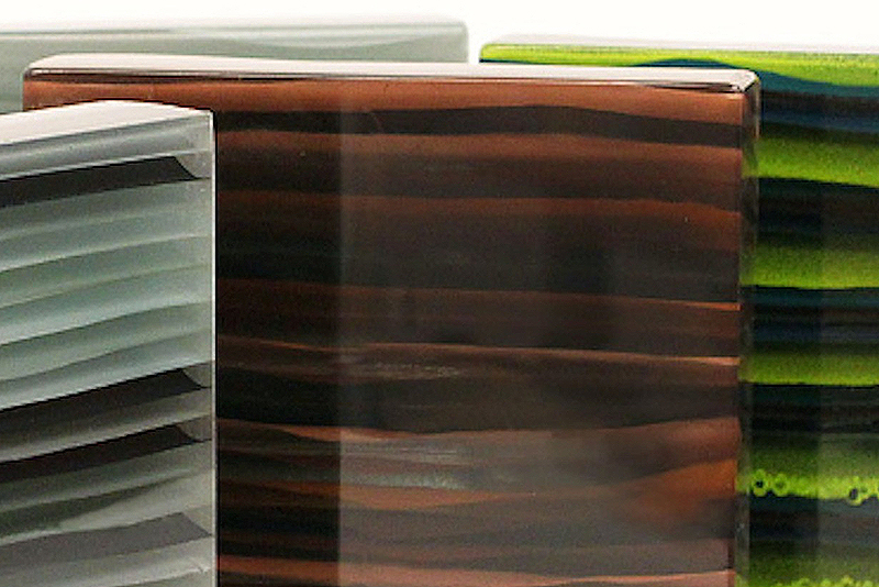 Ribbon Glass is a surface material made of 100 pure fused glass
