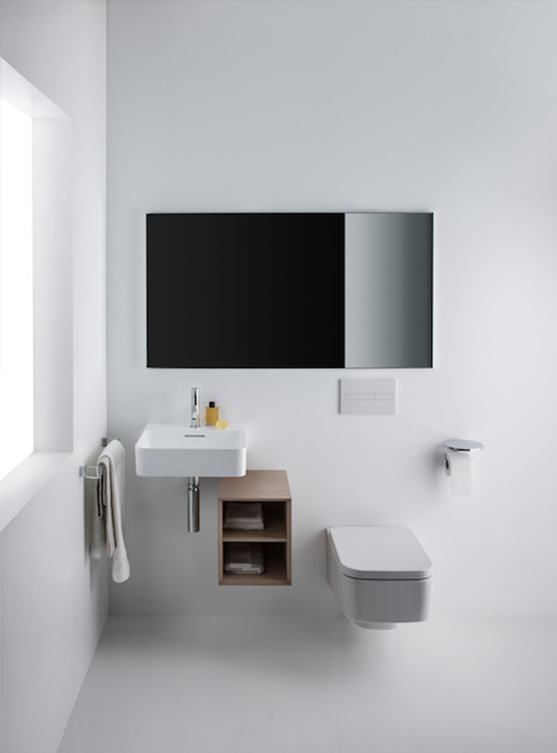 LAUFEN partnered with Munich-based designer Konstantin Grcic for its line of Val bathroom fixtures 