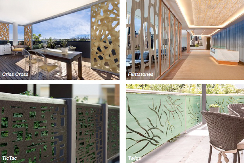 The collection has many uses from an interior partition or feature wall to an exterior facade  