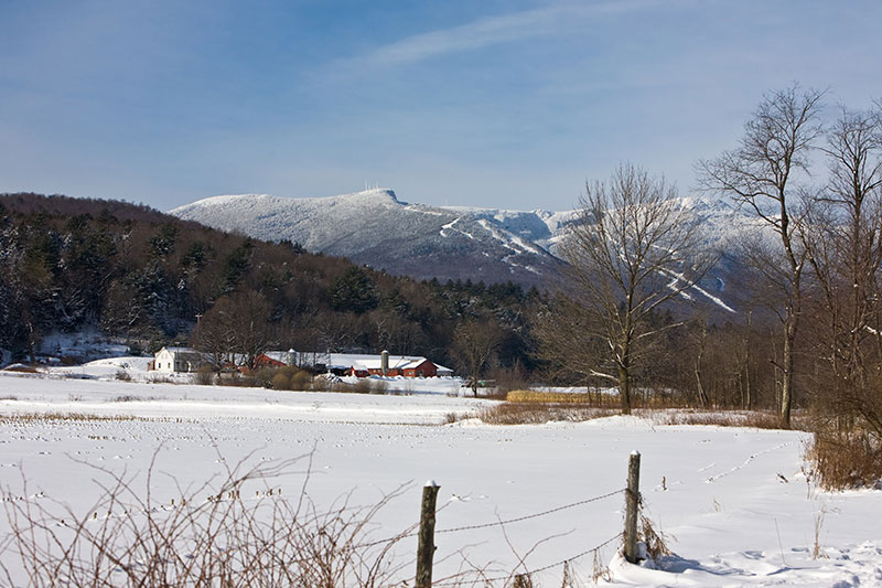 Looking toward Mount Mansfield in Stowe Mountain Vermont