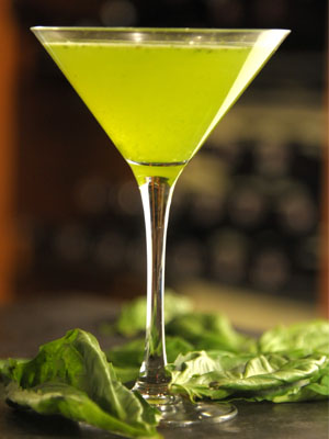 Bleu Bohème Basil Martini cocktail recipe - St. Patrick's Day cocktails