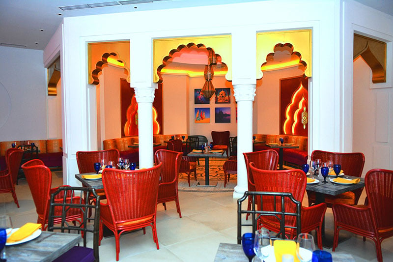 Inside the new Bombay Club restaurant at Sandals Emerald Bay in the Bahamas