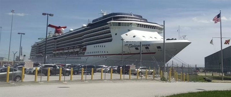 The Carnival Pride following the accident in Baltimore