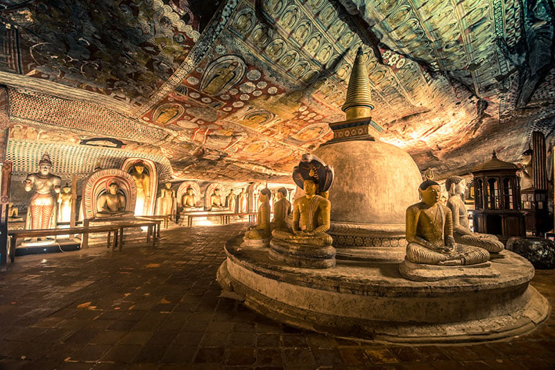 The Dambulla cave temple in Sri Lanka