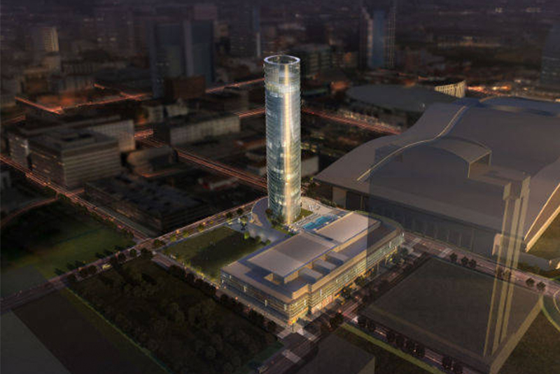 Featuring a distinctive elliptical shape the 33-story property will be Nashvilles newest luxury hotel 