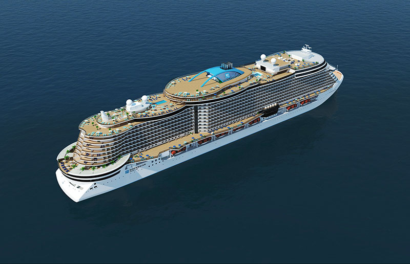 Rendering of Norwegian Cruise Lines new Project Leonardo class of cruise ships