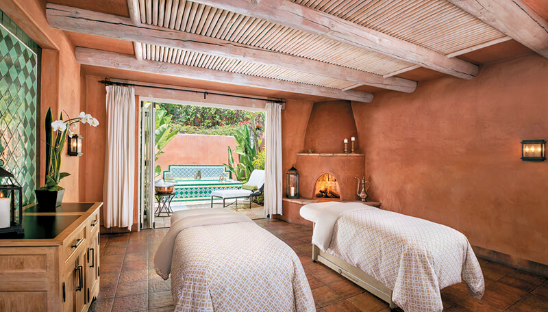 The Spa at Rancho Valencia set amidst lush gardens and olive groves has an assortment of treatments available Seen here is