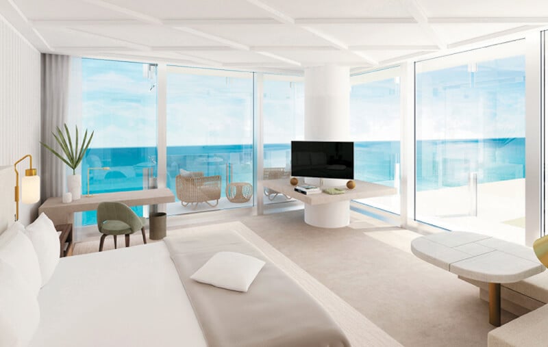 The Four Seasons Hotel at The Surf Club has 77 guestrooms 