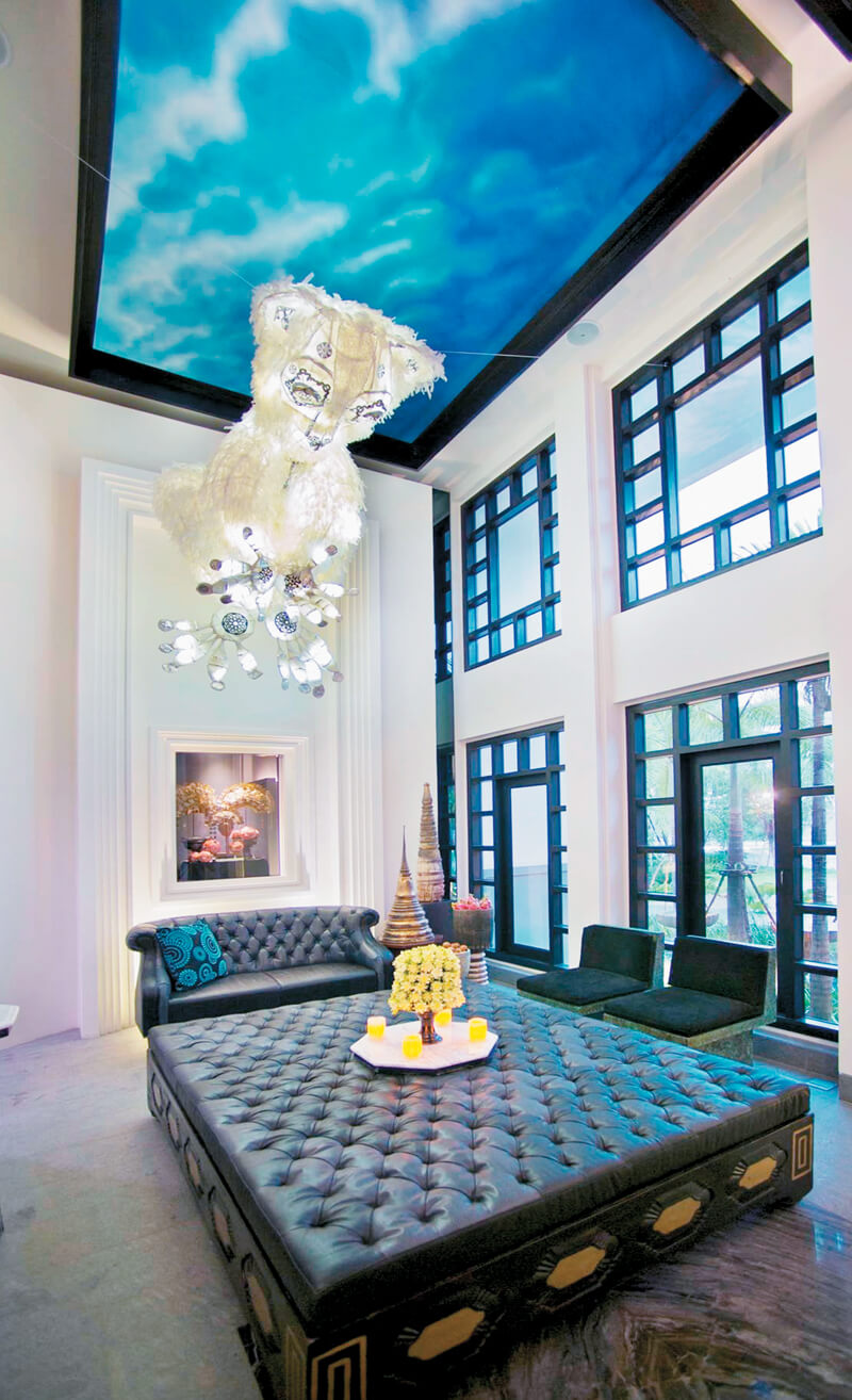 Shinta Mani Resorts lobby is the work of interior designer Bill Bensley who believes in the philosophy of the odder th