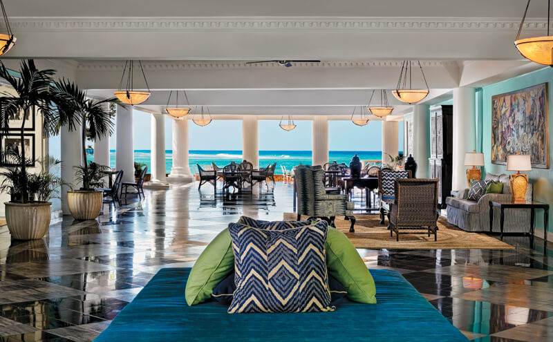 The newly renovated lobby at Half Moon sets the luxury tone for the entire resort