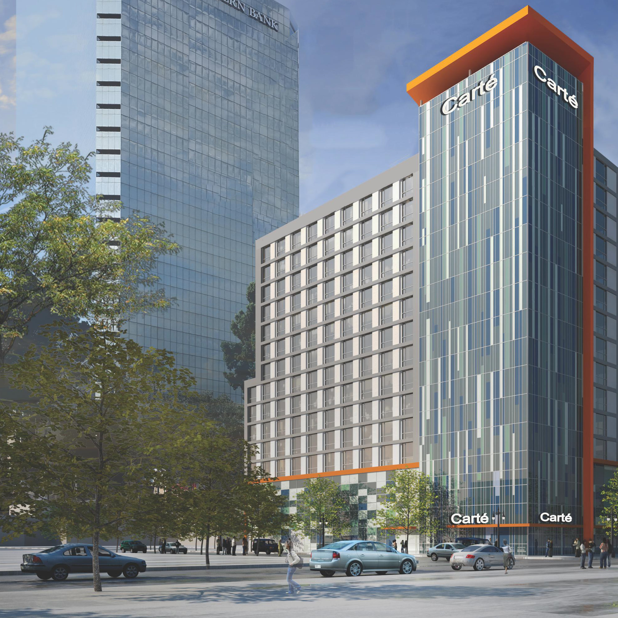 The Carte Hotel  Suites by the Curio Collection by Hilton will rise 14 stories high on the corner of West Ash Street and S