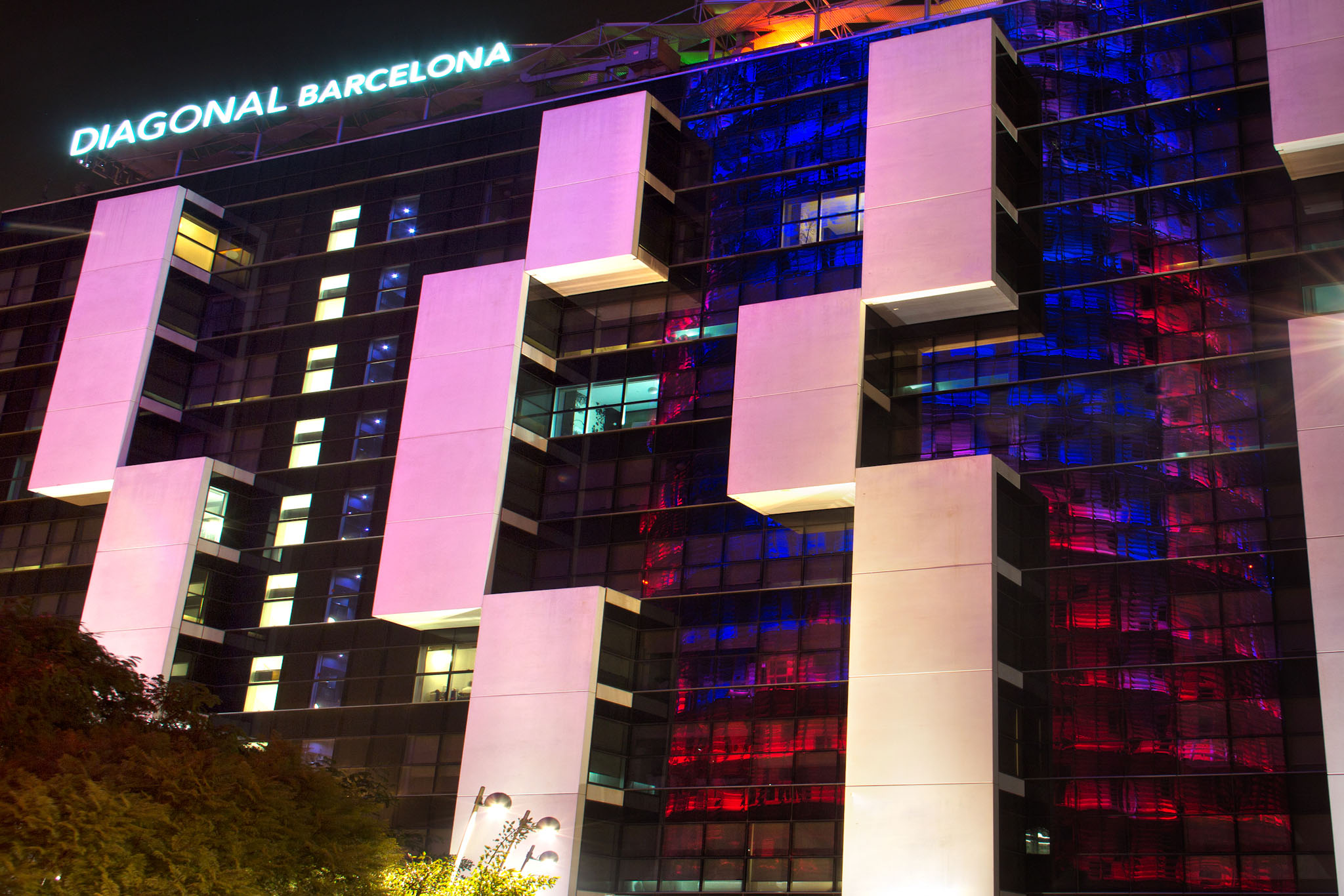 The nine-floor 240-room hotel is located on the Agenda Diagonal adjacent to the Agbar tower in Barcelonas 22 district
