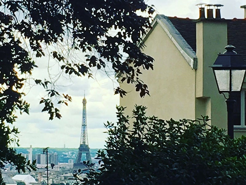 View of Eiffel Tower Paris from Montmartre