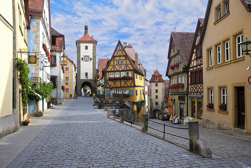 Medieval street in Rothenburg Germany