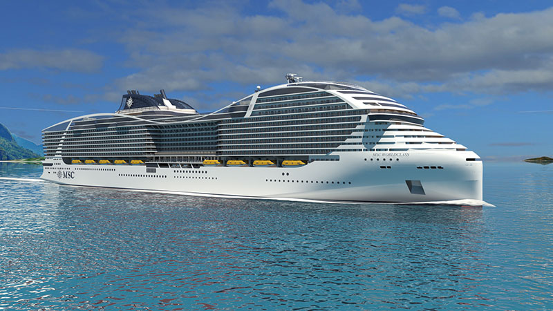 A rendering of MSC Cruises new World Class of cruise ships