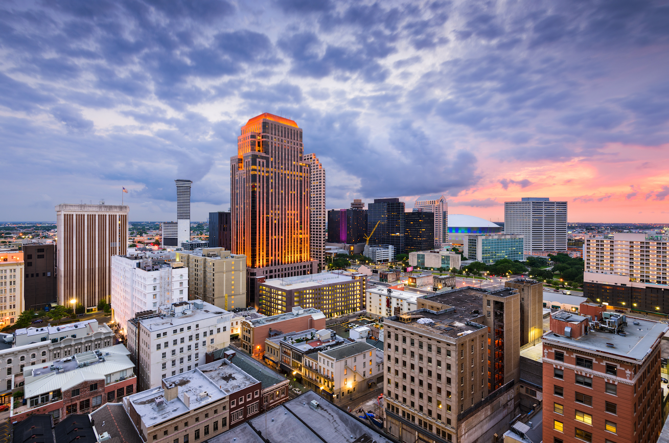 The nine-story brick building was originally constructed in 1927 by New Orleans former utility company and transit operato