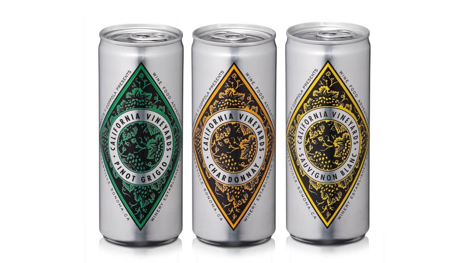 Francis Ford Coppola Winery launches Diamond Collection white wines in a can - What's Shakin' week of July 24