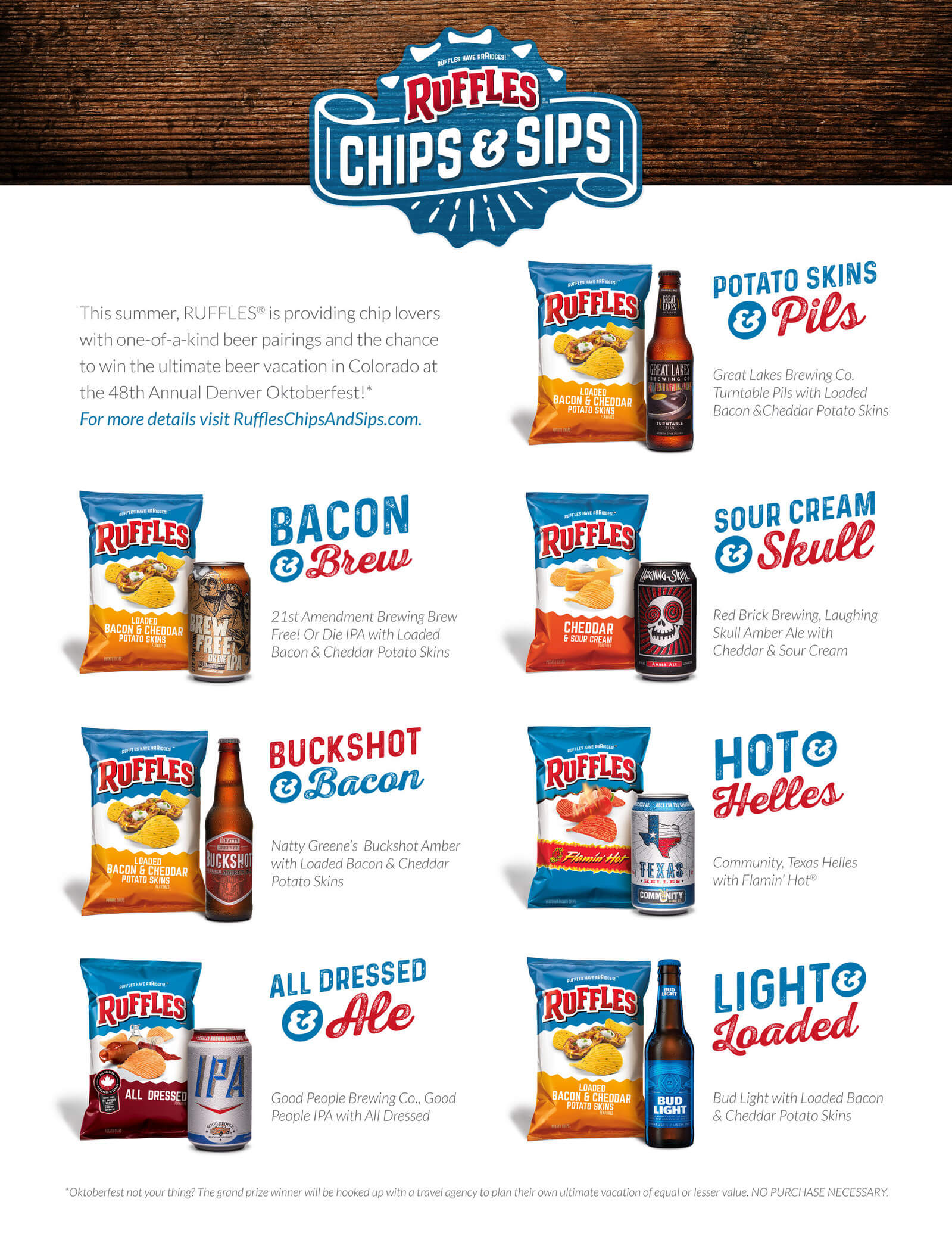 Frito-Lay Ruffles Brand Potato Chips partners with national and local craft breweries for Chips & Sips pairing guide - What's Shakin' week of July 24