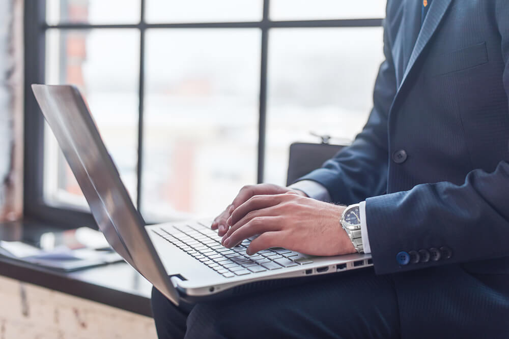a man working on a laptop