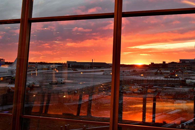 Sunset at Helsinki International Airport