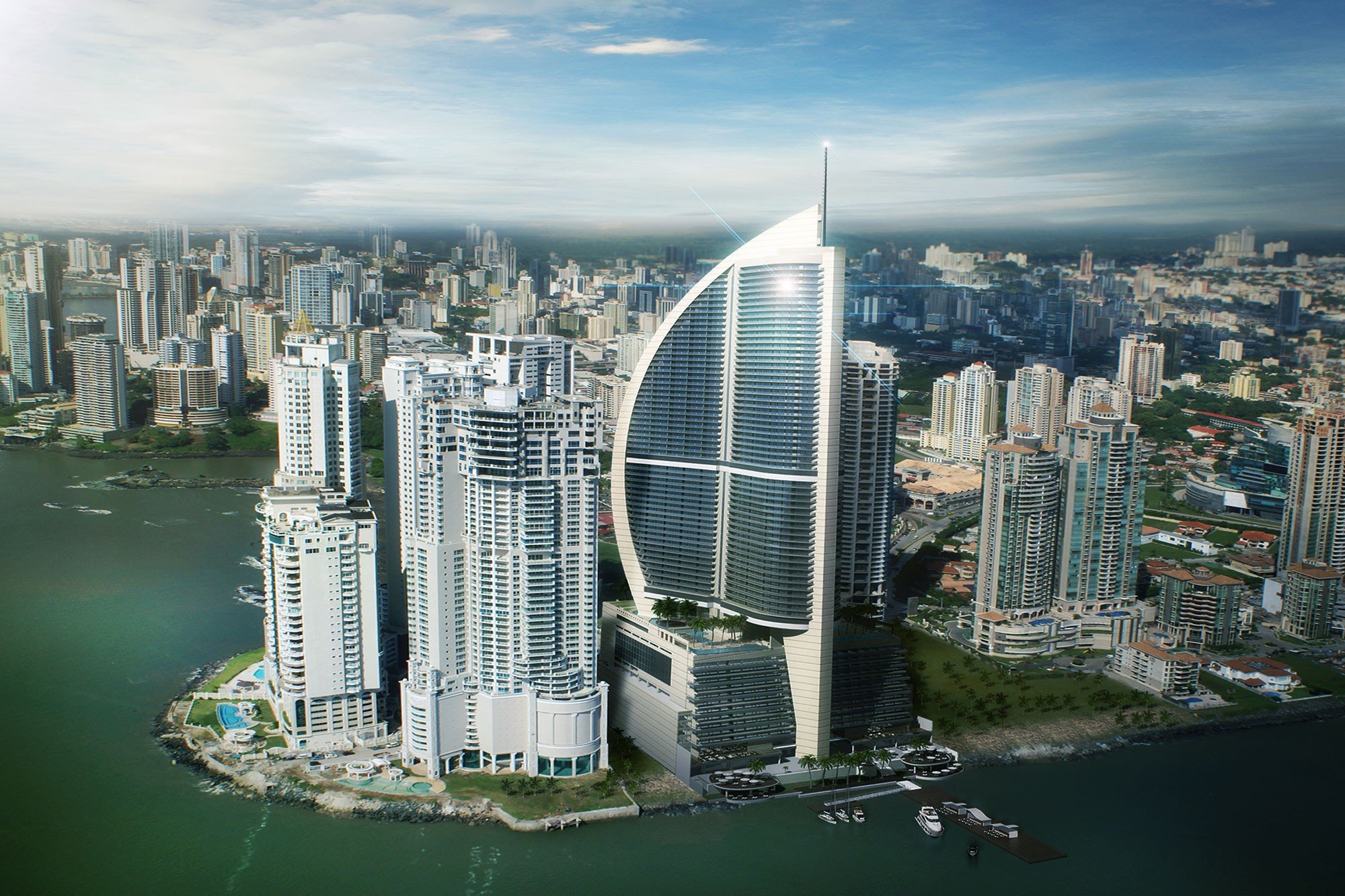 Exterior of the Trump Ocean Club International Hotel and Tower Panama