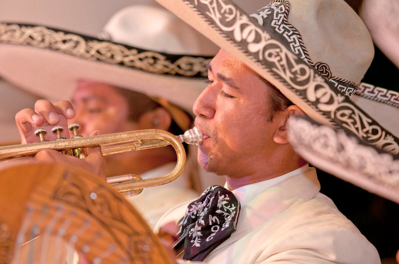 Mariachi trumpet player celebrating Mexican Independence