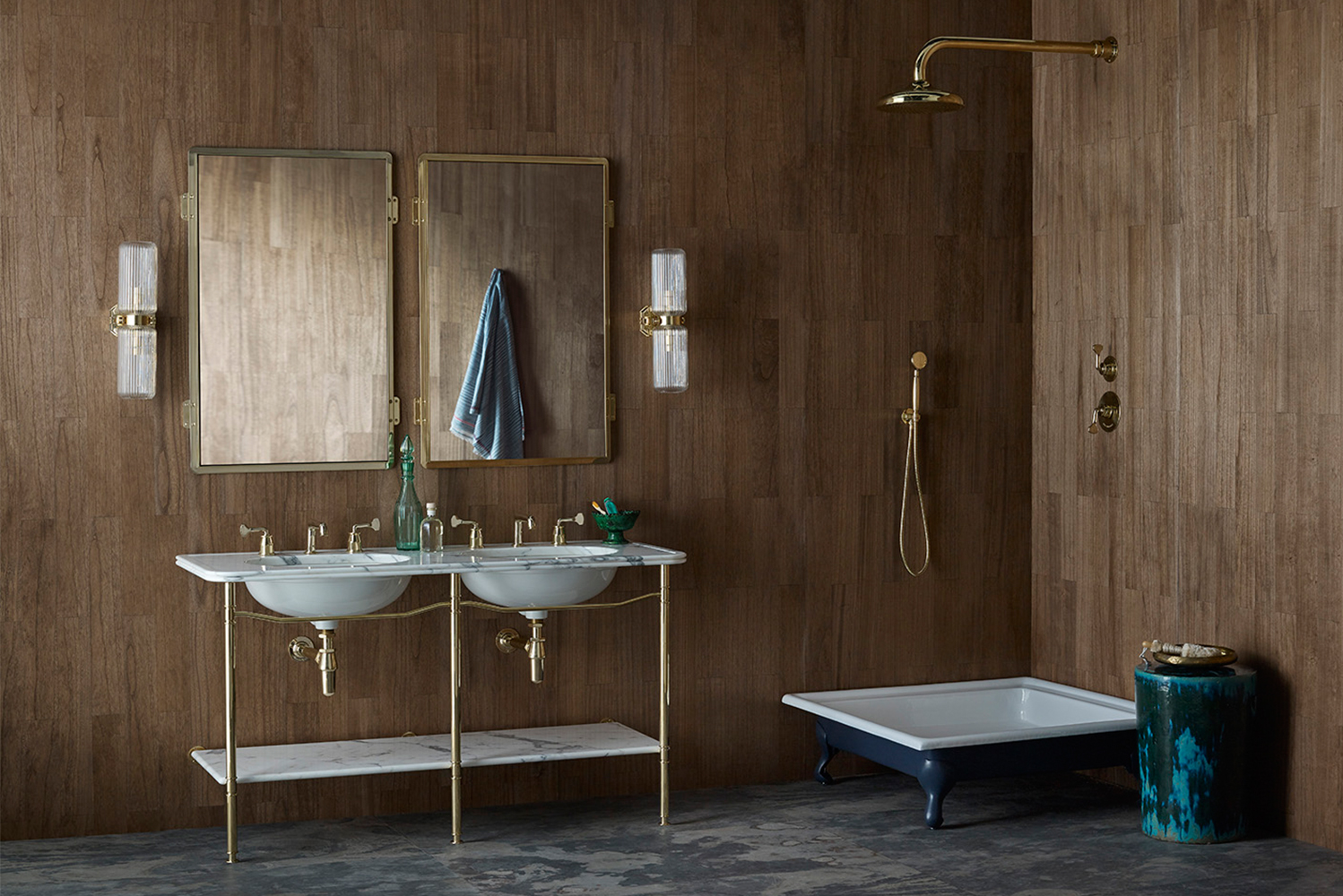 The new Leawood tap and shower collection was designed by Martin Brudnizki for Drummonds